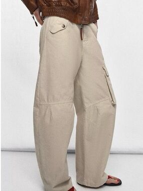 Zara ZW Collection Cargo Pants - NWOT - Ecru